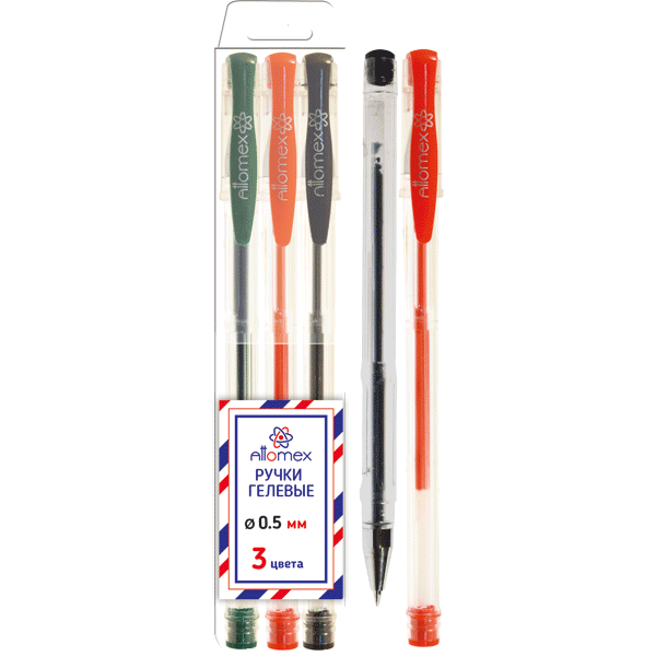 Набор ручек гелевых 'Attomex' 03 стандартных цвета, d=0,5 мм, 5051640