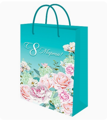 Пакет подарочный из крафт-бумаги 22х32х11 см (craft МL) Весенний праздник,120 г, ППК-7681