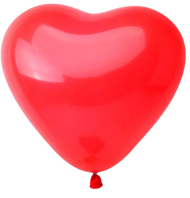 Набор воздушных шаров, СЕРДЦЕ 10';25 см, красный, пастель, (100 шт;уп), 610302