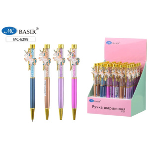Ручка шариковая автоматическая "Basir" Единорог синяя , 0,5 мм , MC-6298