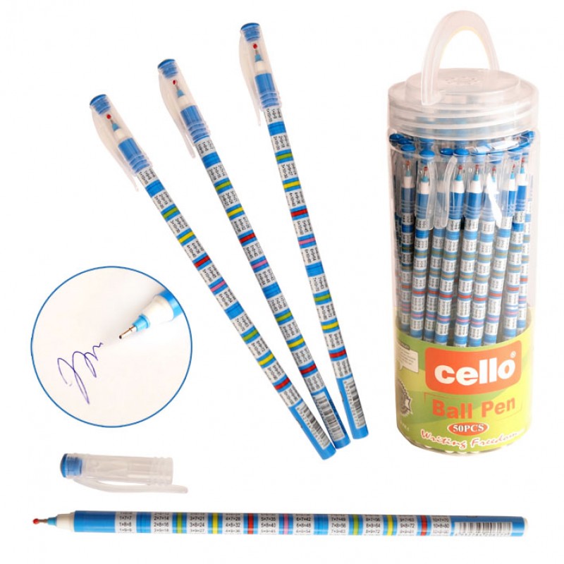 Ручка шариковая Cello синяя 'Таблица умножения' 0,7 мм., CL-269