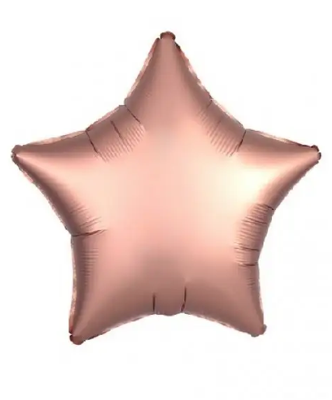 Шар фольга  'Звезда' 18' Сатин , Розовое золото