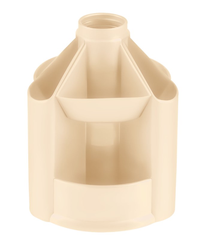 Настольная подставка СТАММ Mini Desk, пластиковая, вращающаяся, бежевая, ОР-32368