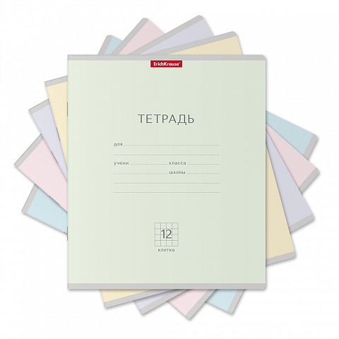Тетради А5, 12л., КЛЕТКА школьная классика 'ErichKrause', цвета ассорти