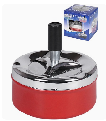 Пепельница бездымная Стиль, красная, ПЛ-1069