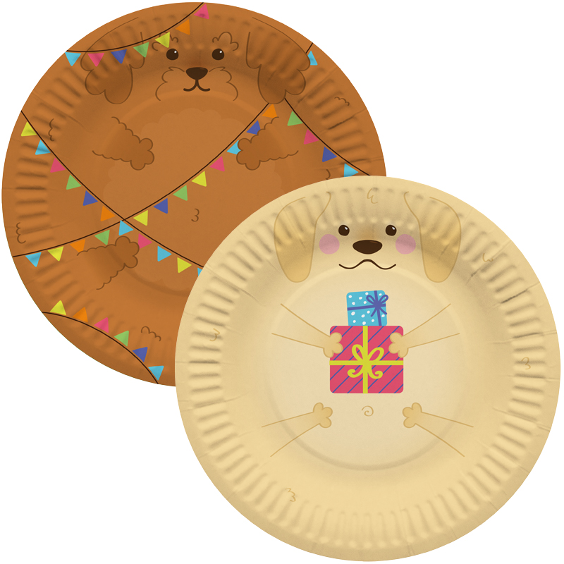 Тарелки (7''/18 см) Милые собачки, 6 шт, 77581