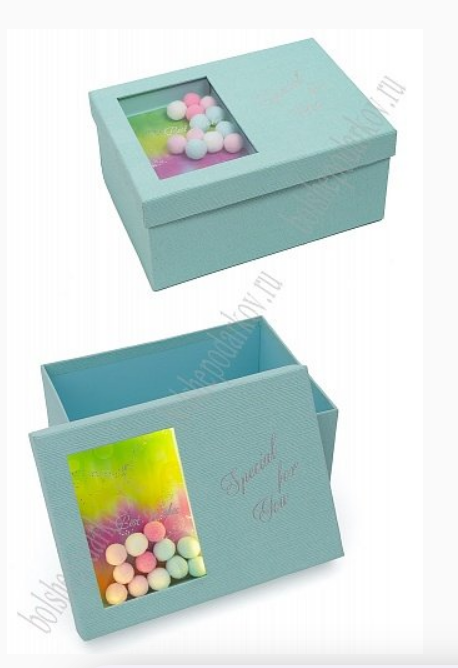 Подарочная коробка с подсветкой, 25х18х11,5 см,  аквамариновый, 604-214 