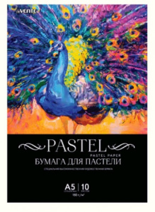 Бумага для пастели "deVENTE", А5 , (148х210 мм), 10 листов . черная бумага, 2132906
