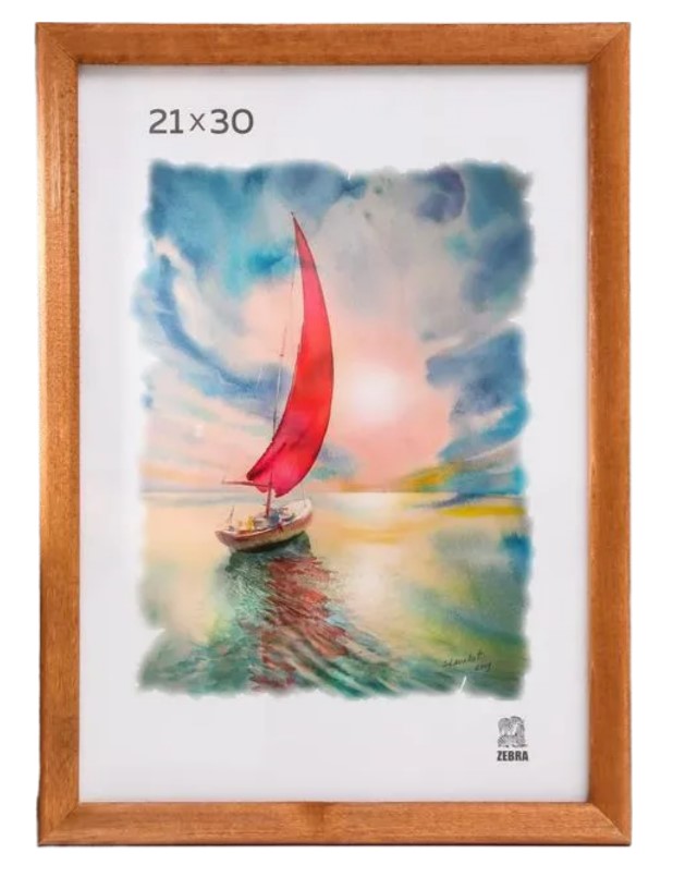 Фоторамка деревянная 21х30 , цвет коричневый, (1301)