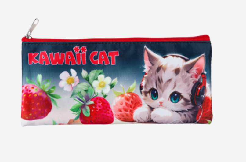 Пенал 'Attomex. Kawaii Cat' 21,5x9x1 см, плоский для 35 предметов, 7024501