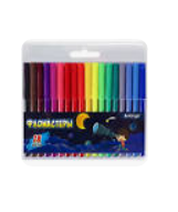 Фломастеры, 18 цв, Alingar, смываемые чернила, корпус круглый, Подзорная труба, AL8978