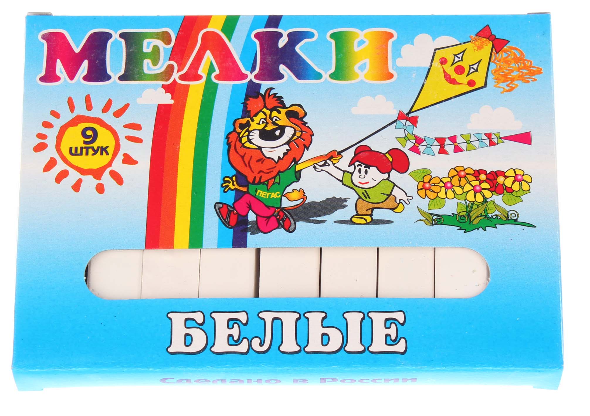 Мелки белые Пегас 9 шт.