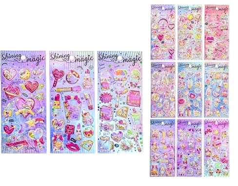 Наклейки декоративные, 9х20.5 см, 12 дизайнов, ОПП-упаковка, M-8592