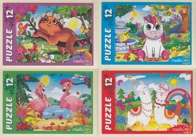 Пазлы-мини 12 эл. Рыжий кот 'Волшебный мир', 175 х 130 мм., П12-5625