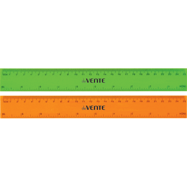 Линейка пластиковая 25 см. deVENTE, непрозрачная флуоресцентная, ассорти, 5091328