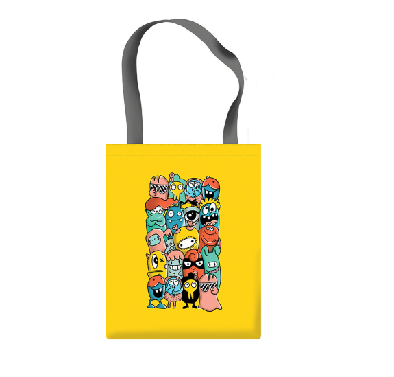 Сумка-шопер , ВЕСЕЛЫЕ МОНСТРЫ , на молнии, СШР-1