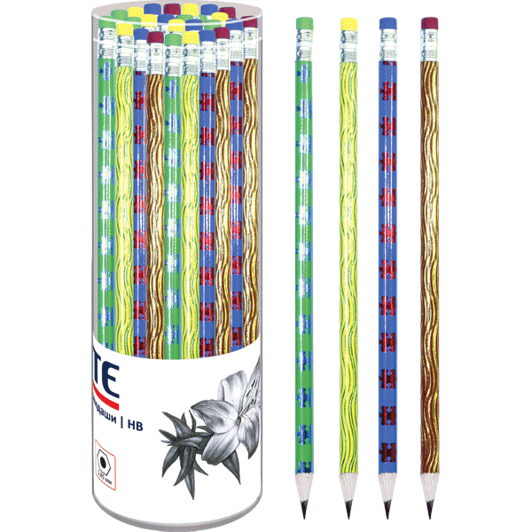 Карандаш чернографитный 'deVENTE' HB, диаметр грифеля 1,85 мм, круглый, с ластиком, 5032602