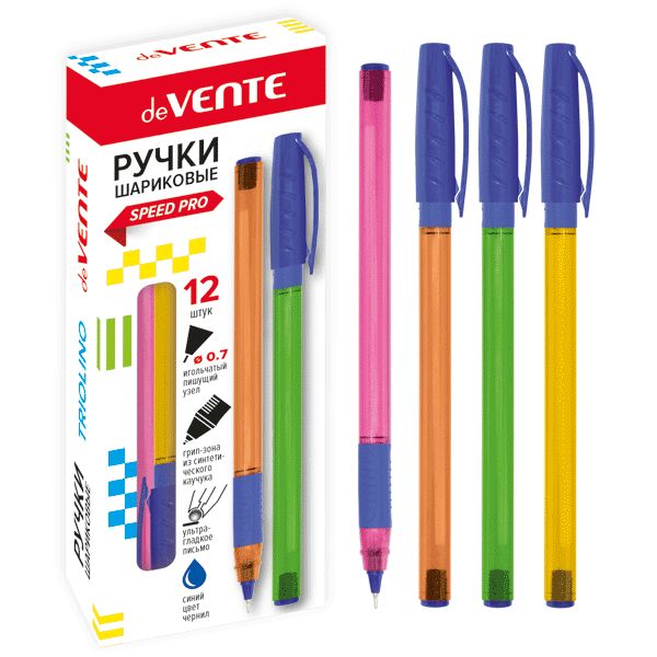 Ручка шариковая 'deVENTE. Triolino Neon' серия Speed Pro, d=0,7 мм, масл. осн., синяя, 5073845