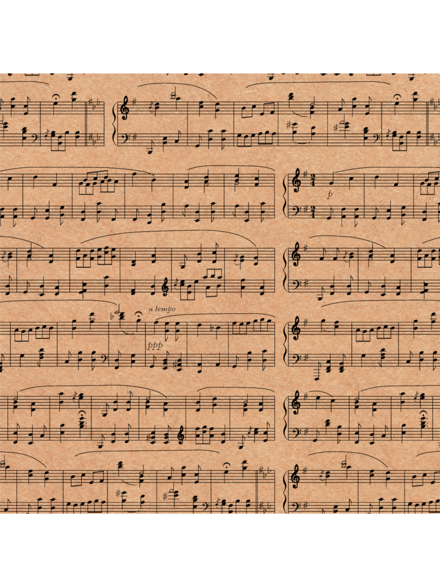 Коробка подарочная Kraft 'Ноты', 17х17х17 см.,куб (Серия 5в1), картон, 1304