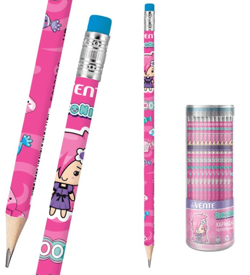 Карандаш чернографитный 'deVENTE.Nico', HB , 2 мм диаметр грифеля , с ластиком, 5032308