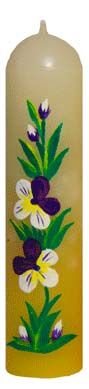 Свеча стержневая двухцветная ООО Свеча 'Цветы оранжево-белые' 10.5 см.