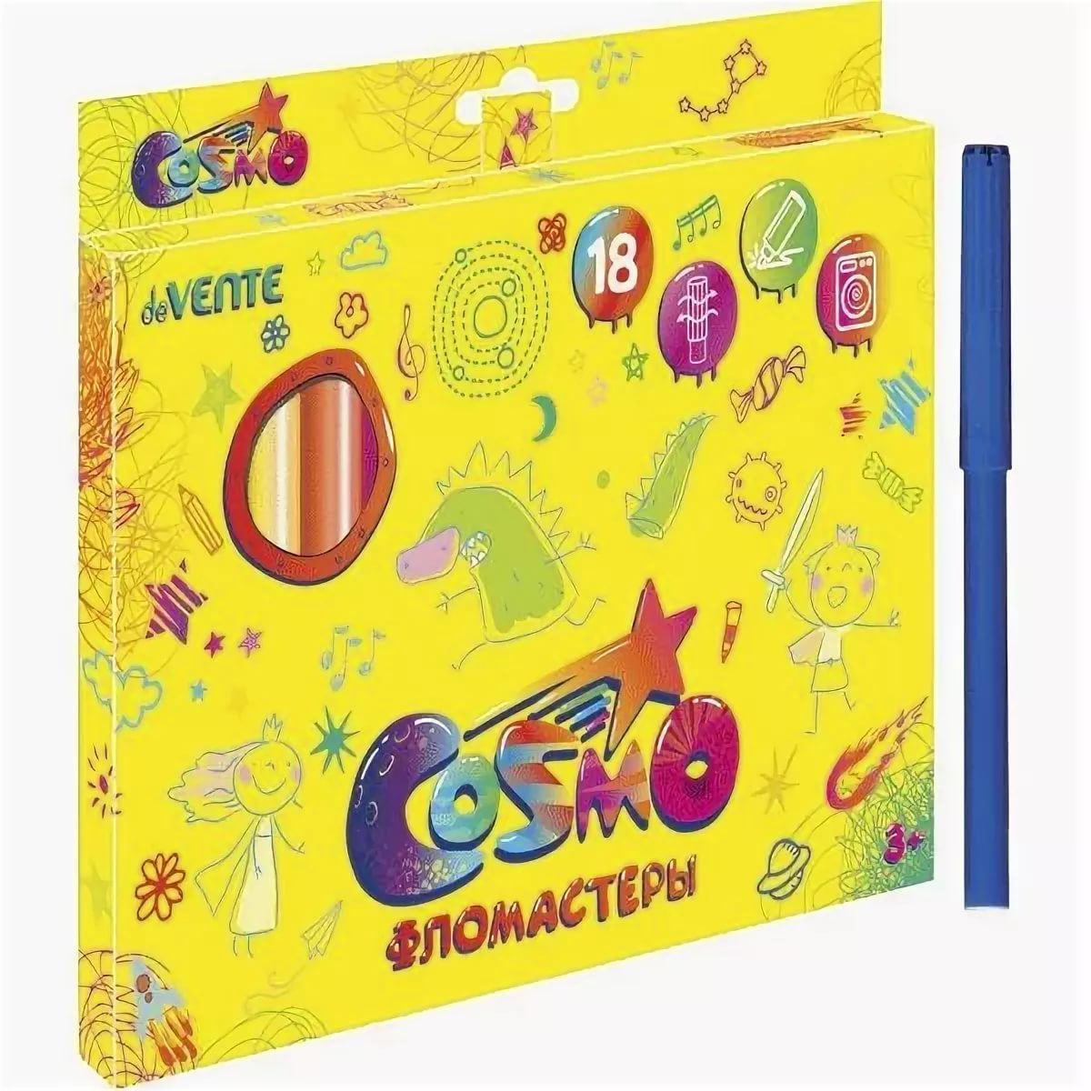 Фломастеры 18 цв. de Vente 'Cosmo', европодвес, 5082311