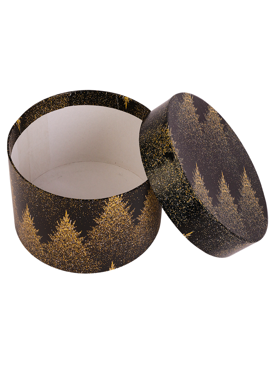 Коробка подарочная Miland 'Золотой лес', 30х30 см., круглая (Серия 5в1), 1178