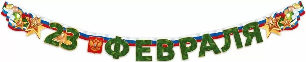 Гирлянда '23 февраля', 1 м х 80 см, 84.974