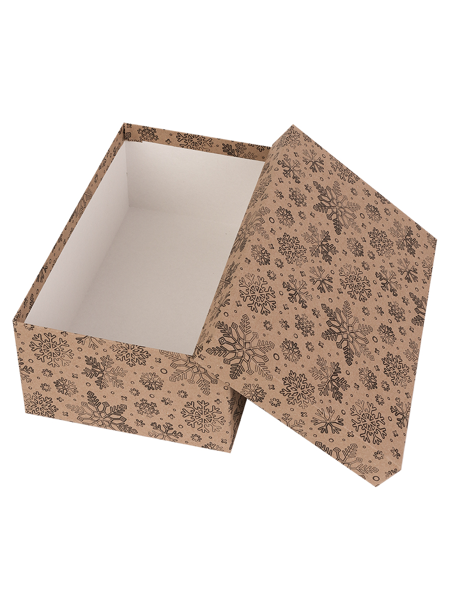 Коробка подарочная Miland 'Снежинки', 17х11х6 см., прямоугольная (Серия 3в1), картон, 1239