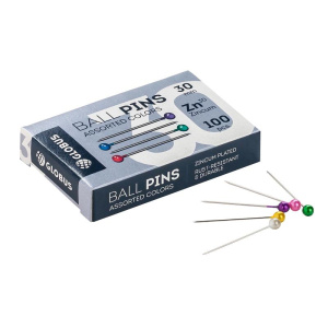 Булавки "Глобус" 30 мм , 150 шт/уп, БК30-150