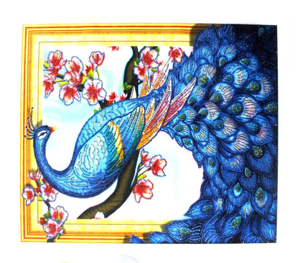 АЛМАЗНАЯ МОЗАЙКА, DARLENS «ПАВЛИН», 400х500 мм, крупный камень, 14 цв, DL-DRL02512-LP003