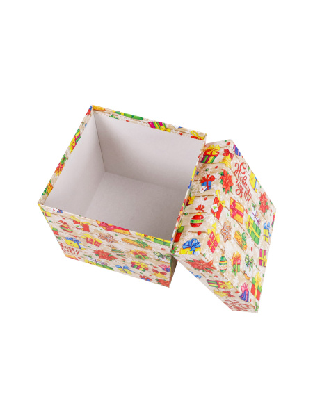 Коробка подарочная Miland 'Новогодние подарки', 22х22х15 см., квадратная (Серия 5в1), картон, 1796