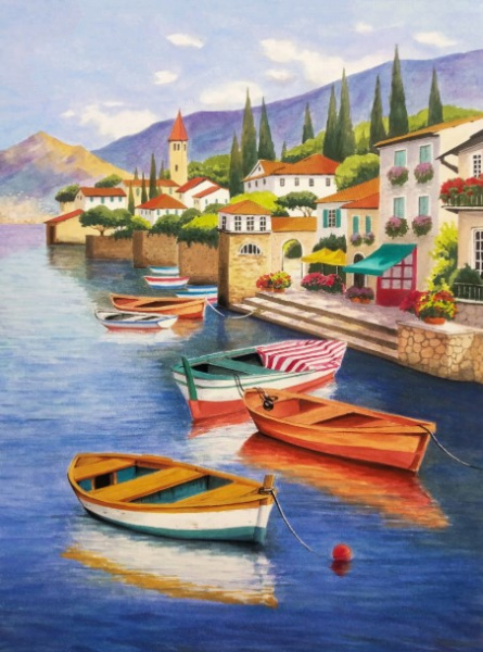 Алмазная мозайка 'Средиземноморья' (класс.) 22х32 см, с подрамником 30 цвета, НД-8525