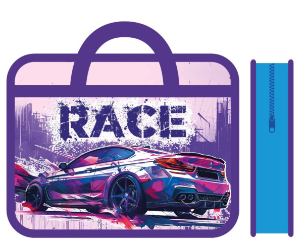 Папка детская А4 пластиковая, с ручками, RACE, 2025, ПМ-А4-25
