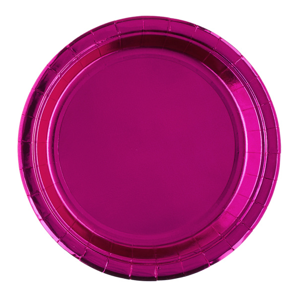 Тарелки (9'';23 см) Фуксия, Металлик, 6 шт., 6231873