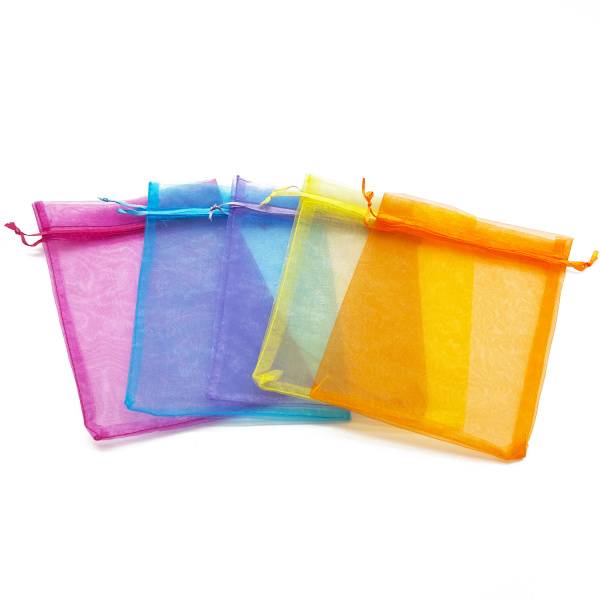 Мешочек из органзы 230х170 МИКС 5 цветов (без печати) (25;250), 15080079