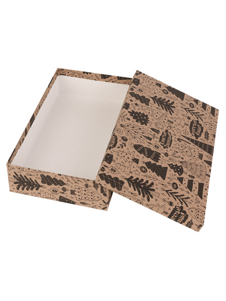 Коробка подарочная Miland 'Елочки' 26х16х6 см., прямоугольная (Серия 4в1), картон, 1192