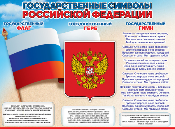 Плакат 'Государственные символы РФ', 0801102